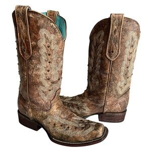 CORRAL Cowboy Boots Brown Leather Women’s